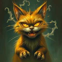 a eldritch god of garfield the cat, evil, eldritch, lovecraftian, craig mullins