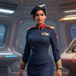 epic professional digital art of gorgeous stunning indian female starship military officer, by leesha hannigan, iris van herpen, artstation, cgsociety, wlop, epic, much wow, much detail, gorgeous, detailed, masterpiece