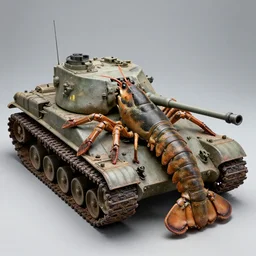 realistic, very detailed, war tank lobster