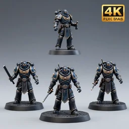 8 0 mm resin detailed miniature of a warhammer 4 0 k futuristic ninja warriors, product introduction photos, 4 k, full body,