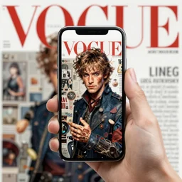 looking at smartphone, holding smartphone, apple iphone smartphone, vogue magazine, greg rutkowski, john singer argent, anime, trending on artstation, intricate
