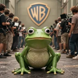 dramatic pepe frog in the frame of a cult thriller film, long shot, filming, high quality, hd, 4 k, cinematic, warner, hbo, cinema frame, screenshot