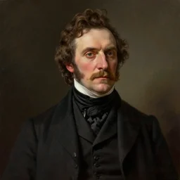 portrait of a victorian gentleman wearing a waistcoat, male, detailed face, victorian, highly detailed, cinematic lighting, digital art painting by greg rutkowski