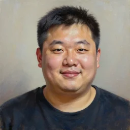 palette knife oil painting portrait of jiahao jaja zhang is a podgy, ever - smiling follower. extreme detail, any racial background, artstation trending, artgerm, deviant art, octane, substance, art history 8 k