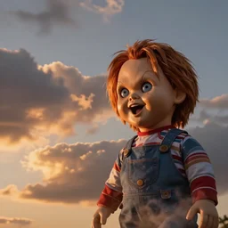sunset clouds that look like a screaming chucky doll