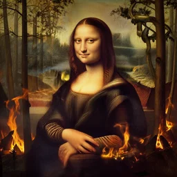 california forrest fire in the style of leonardo da vinci