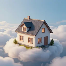 a house on a cloud, digital art, artstation, trending, 4 k, photorealism, hd