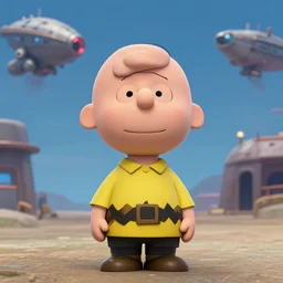charlie brown guest stars in lucasfilms latest sci - fi thriller, hyperrealistic, alien, spaceships, action movie, technicolor, rendered in octane, by yuumei, bayard wu, wlop, tim white, ross tran, 4 k