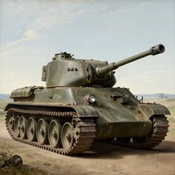 A 17th century painting of a T-34-85 tank