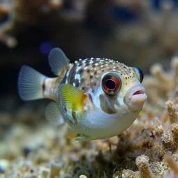 tiny cute dwarf puffer fish
