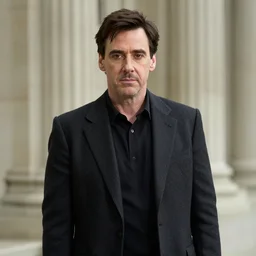 cinematic still of jim carrey as evil stephen hawking