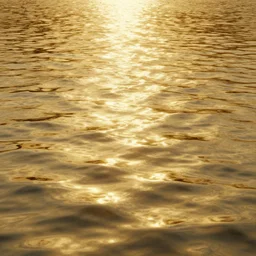 lake made of gold metal, metallic, ultra hd, 8k, digital render, reflections