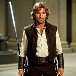 photograph of richard jordan in costume as han solo, 1 9 7 8