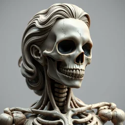 linda evangelista bone statue, highly detailed, 4 k, hdr, smooth, sharp focus, high resolution, artgerm, photorealistic