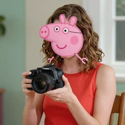 a beautiful photography of Marion Cotillard playing Peppa Pig, photorealistic, Canon EOS 600D, 50mm, natural lights, trending on Artstation