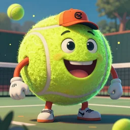 a tennis ball monster ,tennis ball, colorful, Indiana jones, digital art, fantasy, magic, trending on artstation, ultra detailed, professional illustration by Basil Gogos