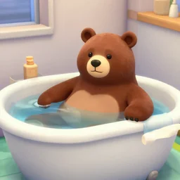 a bear in jacuzzi, the sims 4