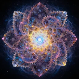 life origin + fractal world polarized interdimensional vibrant crystal quartz