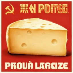 a soviet propaganda poster about cheese