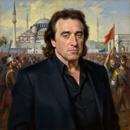 danny devito at the seige of constantinople, oil on canvas, 1 4 5 3, high quality, high resolution