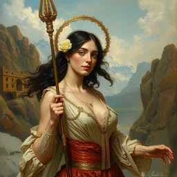 gal gadot as a hans zatzka painting