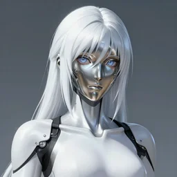 An anime portrait of Ssunbiki as a futuristic platinum android with a metal face from Skyrim, by Stanley Artgerm Lau, WLOP, Rossdraws, James Jean, Andrei Riabovitchev, Marc Simonetti, and Sakimichan, trending on artstation