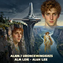 hyperrealist portrait of a vast cliff face with one enormous futuristic building jutting out with a bridge to it and suspension cables, over a masive river valley at night by jeremy mann and alphonse mucha and alan lee, fantasy art, photo realistic, dynamic lighting, artstation, poster, volumetric lighting, very detailed faces, award winning, full face, symmetry
