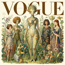 exquisite, imaginative extremely intelligent creature poster art, humanoid, vogue, anthro, botanical illustration by weta studio and james gurney and tom bagshaw and james jean and frank frazetta, martine johanna and simon stalenhag and chie yoshii
