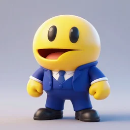 Pac-Man from Super Smash Bros Ultimate wearing a suit, octane render, 3d render, 4k, hd, trending on artstation, artstation