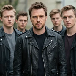 karl urban in a black leather jacket, the boys