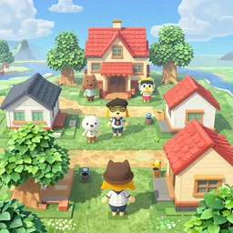 a beautiful picture of Animal Crossing village by Akira Toriyama, highly detailed, trending on Artstation