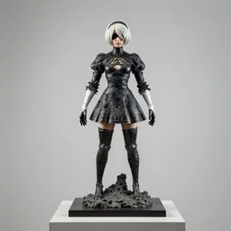 a contemporary art sculpture on a plinth, by shepard faire, by victo ngai, by tracie grimwood, in the style of nier automata and astroneer, plain background