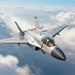 an illustration of A screaming goose tied to the front of a fighter jet as it flies through the clouds at breakneck speeds