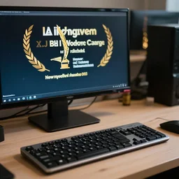 photo of a computer on a desk ( 2 0 0 9 ). realistic, highly - detailed, award - winning, sharp focus
