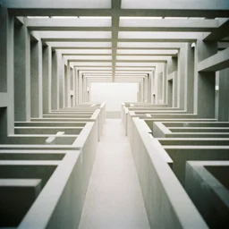 photo of an infinite labyrinthine natural museum, liminal space, ultra clean, 35 mm