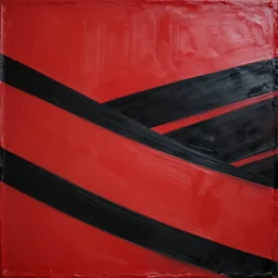 canvas coated with red paint, black stripes, matte paint