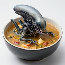 xenomorph soup, studio lighting, photorealistic
