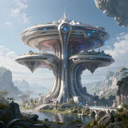 ethereal magical space habitat, 4k, HDR, award-winning, landscape, octane render, artstation