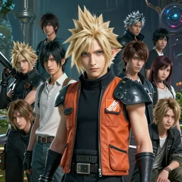 portrait of cloud strife final fantasy 7 remake wearing a home depot vest highly detailed, in no game no life, stephen bliss, 8 k, unreal engine, fantasy art by greg rutkowski, loish, rhads, ferdinand knab, makoto shinkai and lois van baarle, ilya kuvshinov, rossdraws, tom bagshaw, global illumination, radiant light, detailed and intricate environment