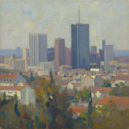 cityscape, oil painting