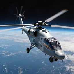 Mi-24 hind in space, digital art