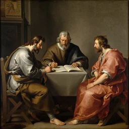 St Jerome Writing the vulgate, painted by Rembrandt and Sargent, —seed 2728878335