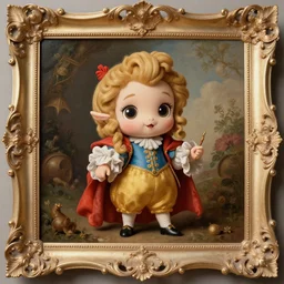 baroque rococo painting Disney's Prince Quasimodo Lisa Frank high detail cute whimsical