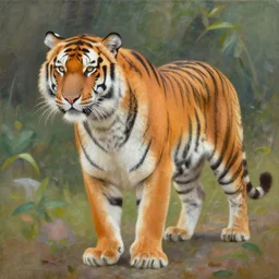 an anthropomorphic tiger, painting by hsiao - ron cheng,