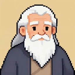 The wise old man, pixel art