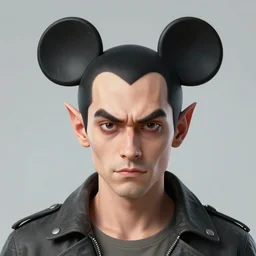 portrait the devil with mickey mouse ears, concept art, 8 k, soft light