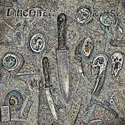 a scary dark album cover with knife