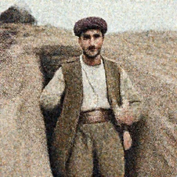 Kurdish soldier wearing Kurdish clothes, ww1 trench, war photo, award winning photo