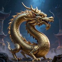 an eastern style dragon, magnificent, epic, pov, universe, realistic, detailed,