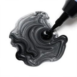 liquid marble acrylic fluid paint, black ink in white backgroud